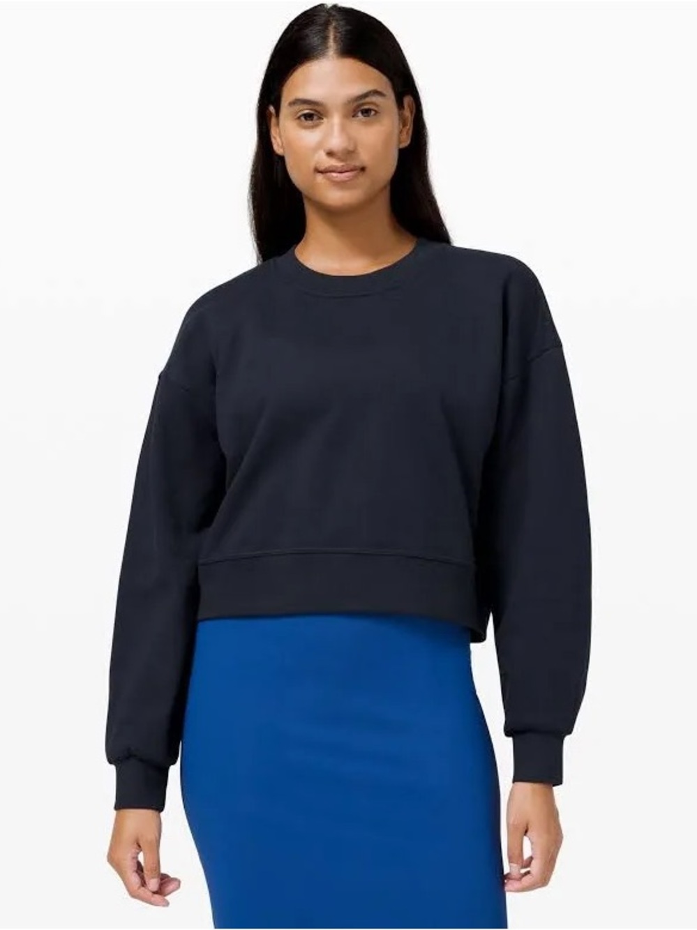 Lululemon True Navy Cropped Crew *French Terry